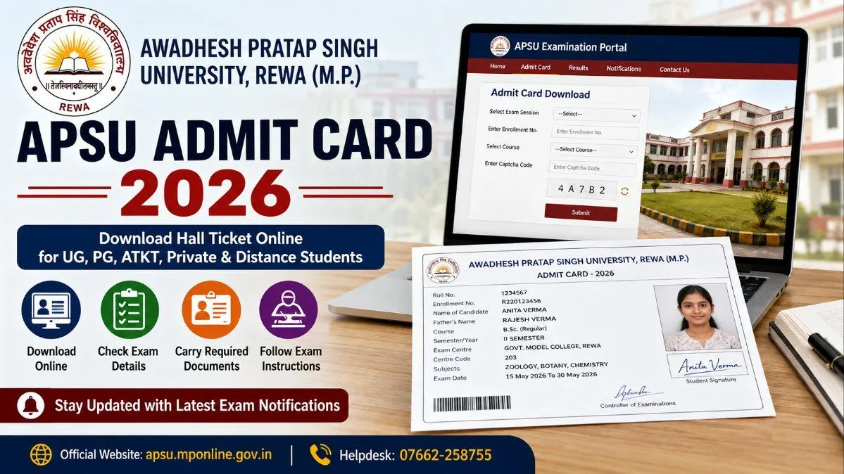 APSU Admit Card 2026: Download Hall Ticket Online
