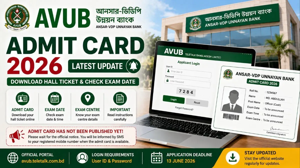 AVUB Admit Card 2026 β Download Hall Ticket & Exam Date