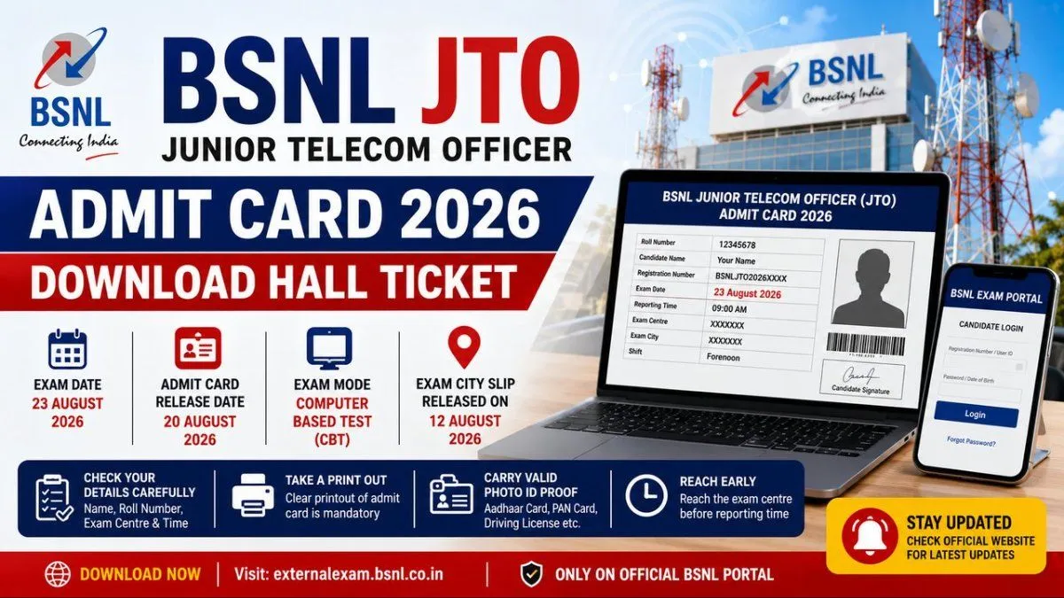 BSNL JTO Admit Card 2026 – Download Hall Ticket