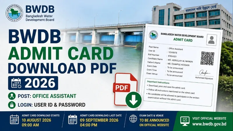 BWDB Admit Card Download PDF 2026 – Office Assistant Admit Card