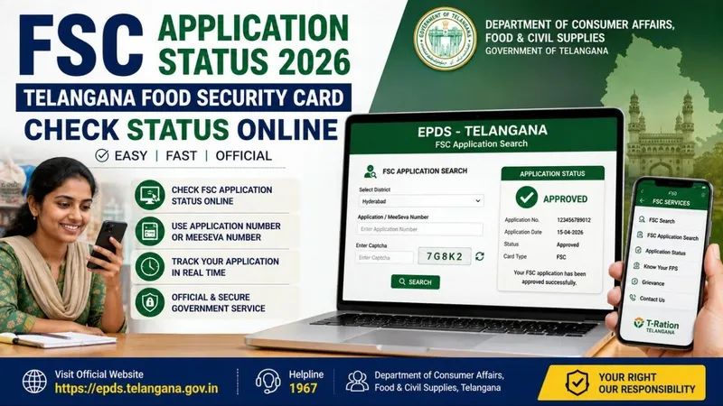 FSC Application Status Telangana 2026 – Check Food Security Card Status Online