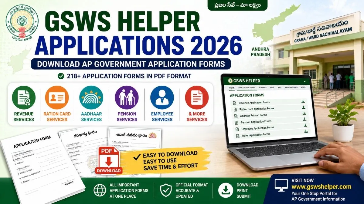 GSWS Helper Applications 2026 – Download Application Forms
