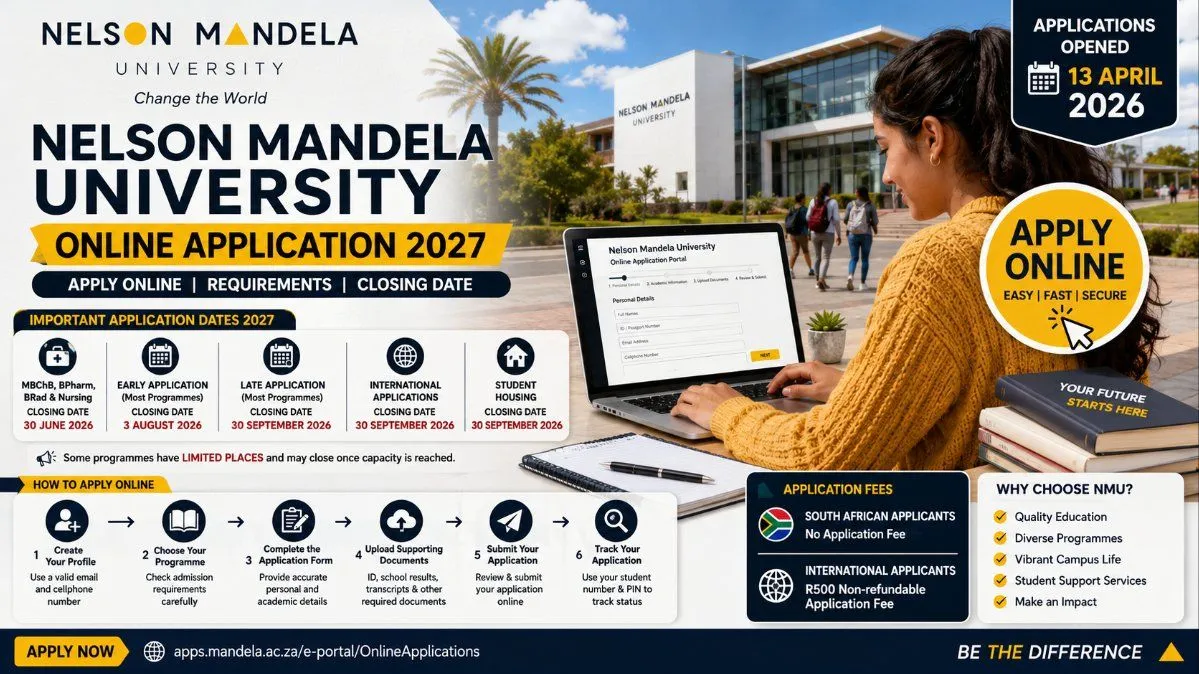 Nelson Mandela University Application 2027 – Apply Online