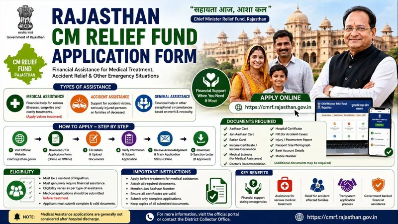 Rajasthan CM Relief Fund Application Form: Apply Online, Eligibility, Documents & Complete Guide