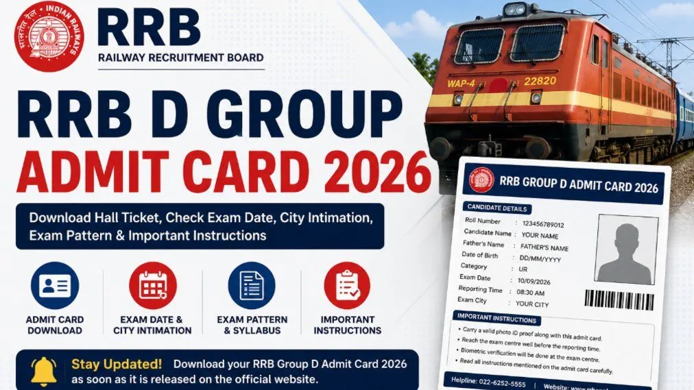 RRB Group D Hall Ticket 2026 Out (CEN 09/2025) | Direct Link