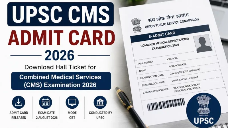 UPSC CMS Admit Card 2026 Released: Direct Link, Steps to Download & Exam Guidelines