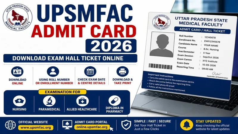 UPSMFAC Admit Card 2026 – Download Exam Hall Ticket Online