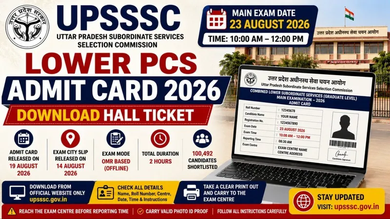 UPSSSC Lower PCS Admit Card 2026 – Download Hall Ticket, Exam Date & Details